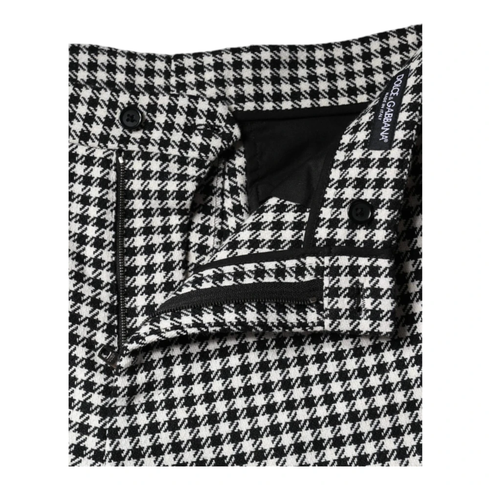 Dolce & Gabbana Houndstooth Wijde Pijp Broek Rits Sluiting Multicolor Dames