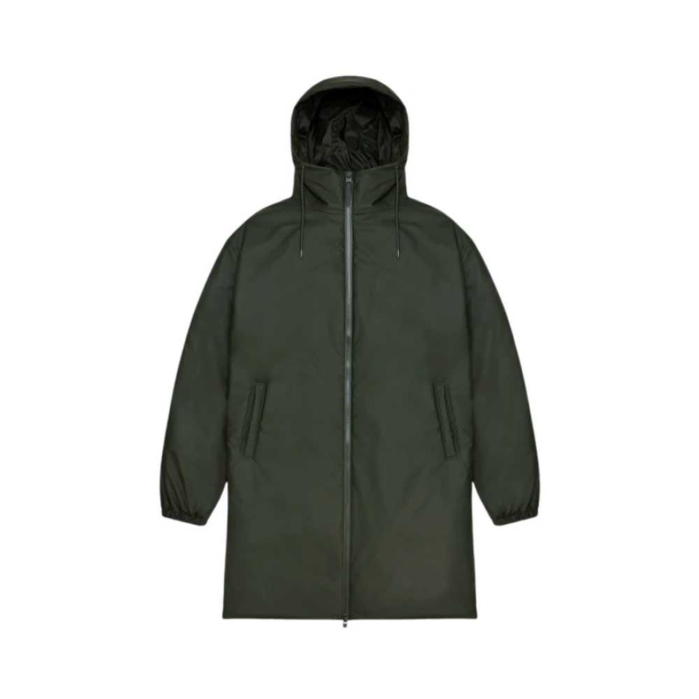 Rains Langere Geïsoleerde Jas met Capuchon Green Dames