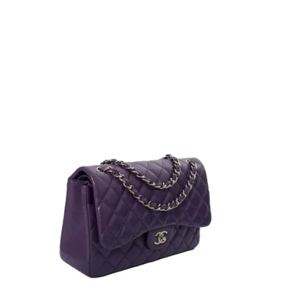 Chanel Vintage Pre-owned Leather chanel-bags Purple Dames