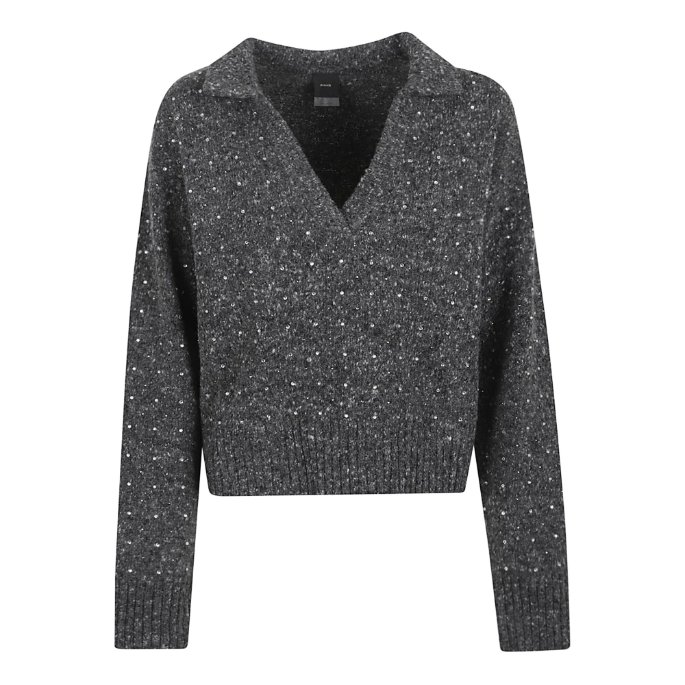 Pinko Women's Grey Wool Blend Topwear Aw25