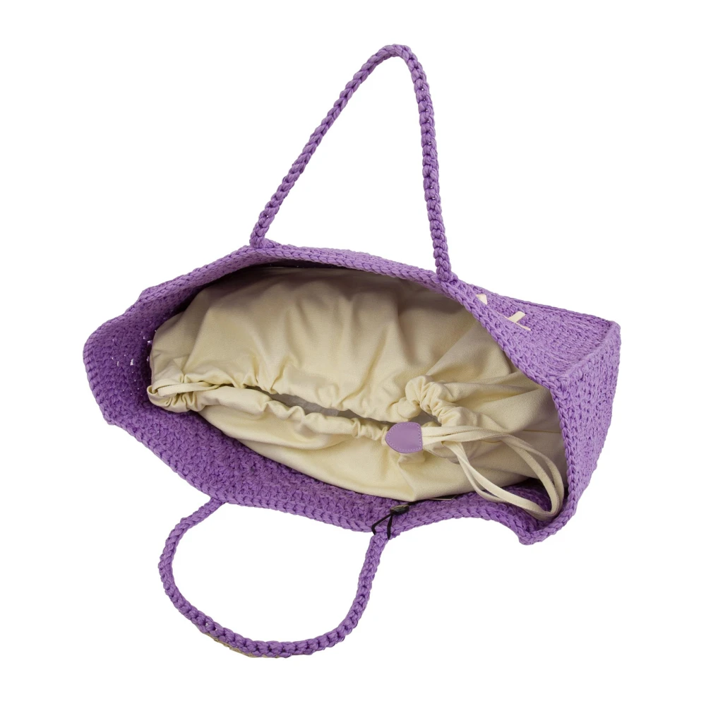 Twinset Gehaakte Lilla Tote Tas Purple Dames
