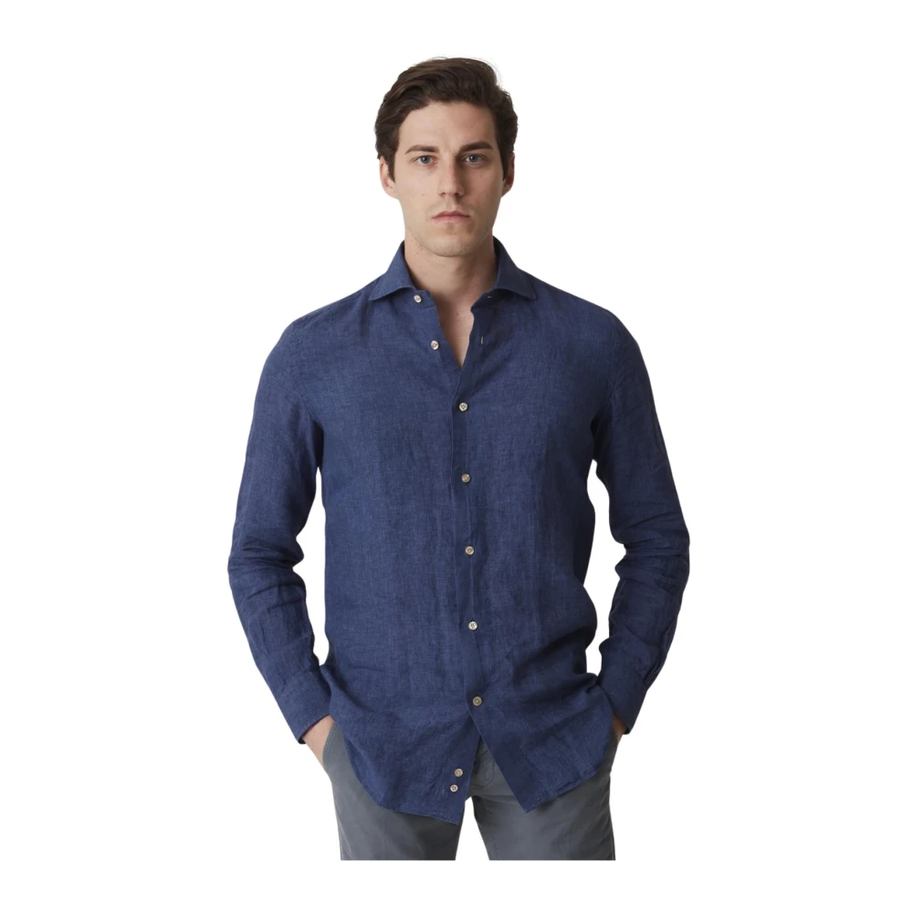 Mazzarelli Casual Shirts Blue Heren