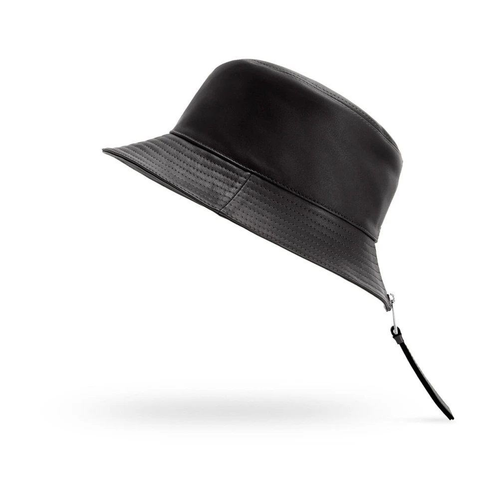 Loewe Zwarte leren vissershoed Black Heren