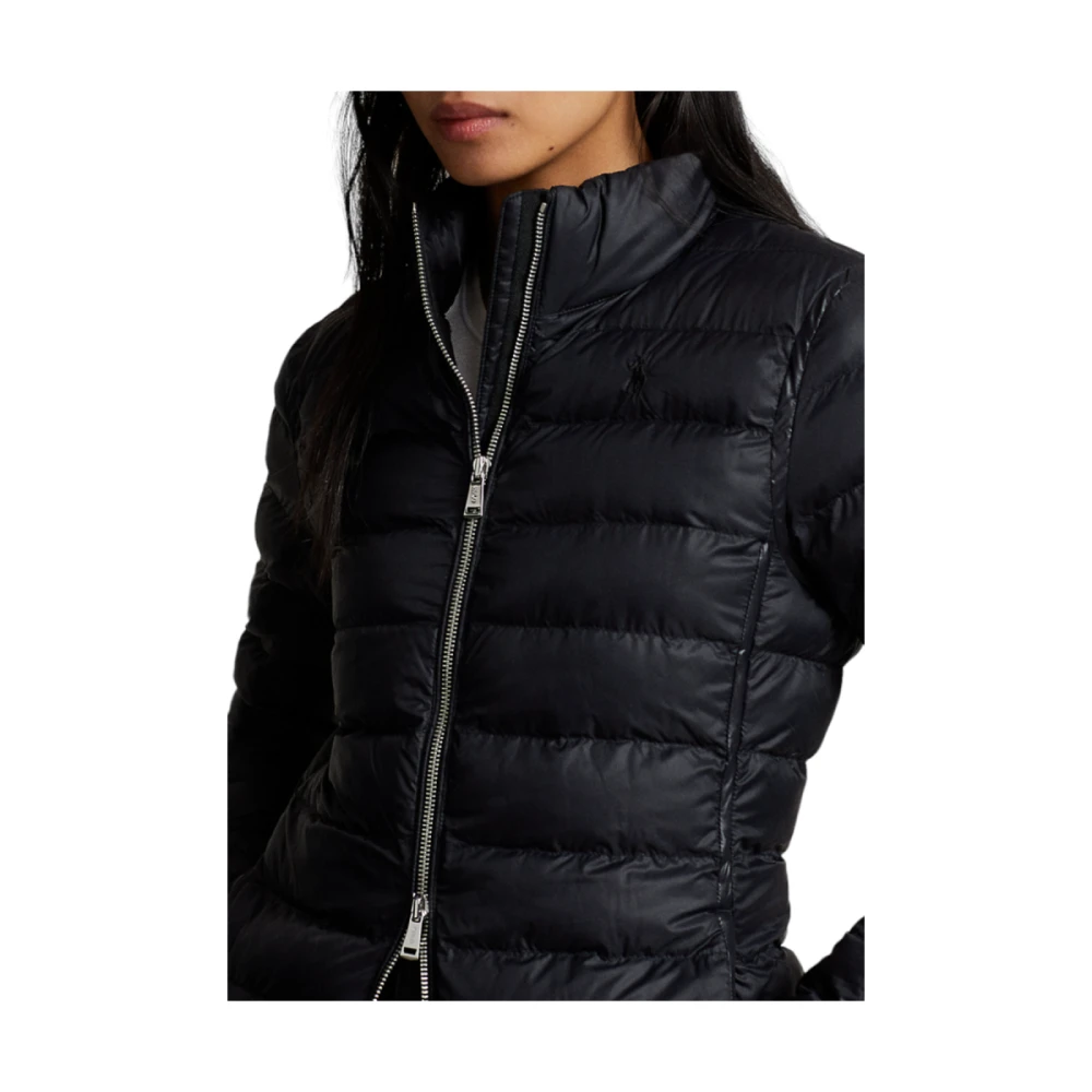Polo Ralph Lauren Zwarte Gewatteerde Waterbestendige Geïsoleerde Jas Black Dames