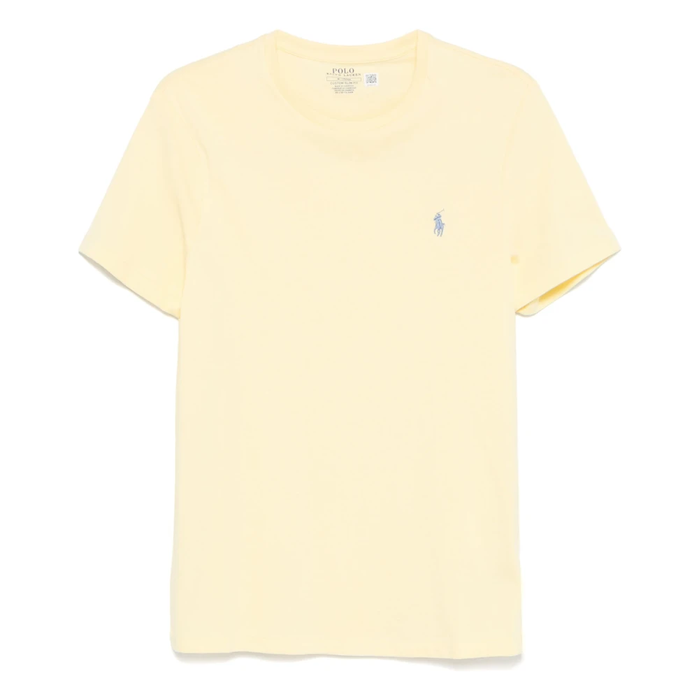 Polo Ralph Lauren Geborduurde Slim Fit Katoenen T-shirt Yellow Heren