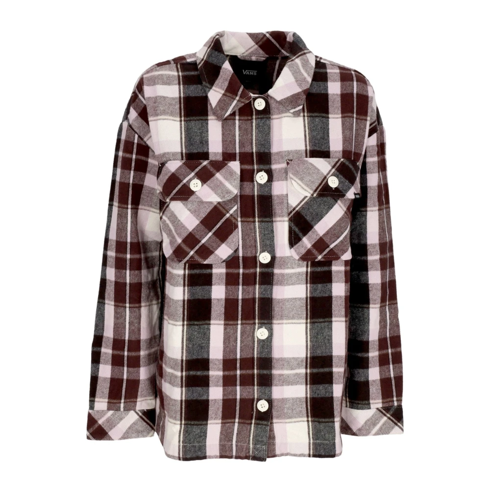 Vans Women's Multicolor Shirts, L, Flannel Long Sleeve Shirt With Collar