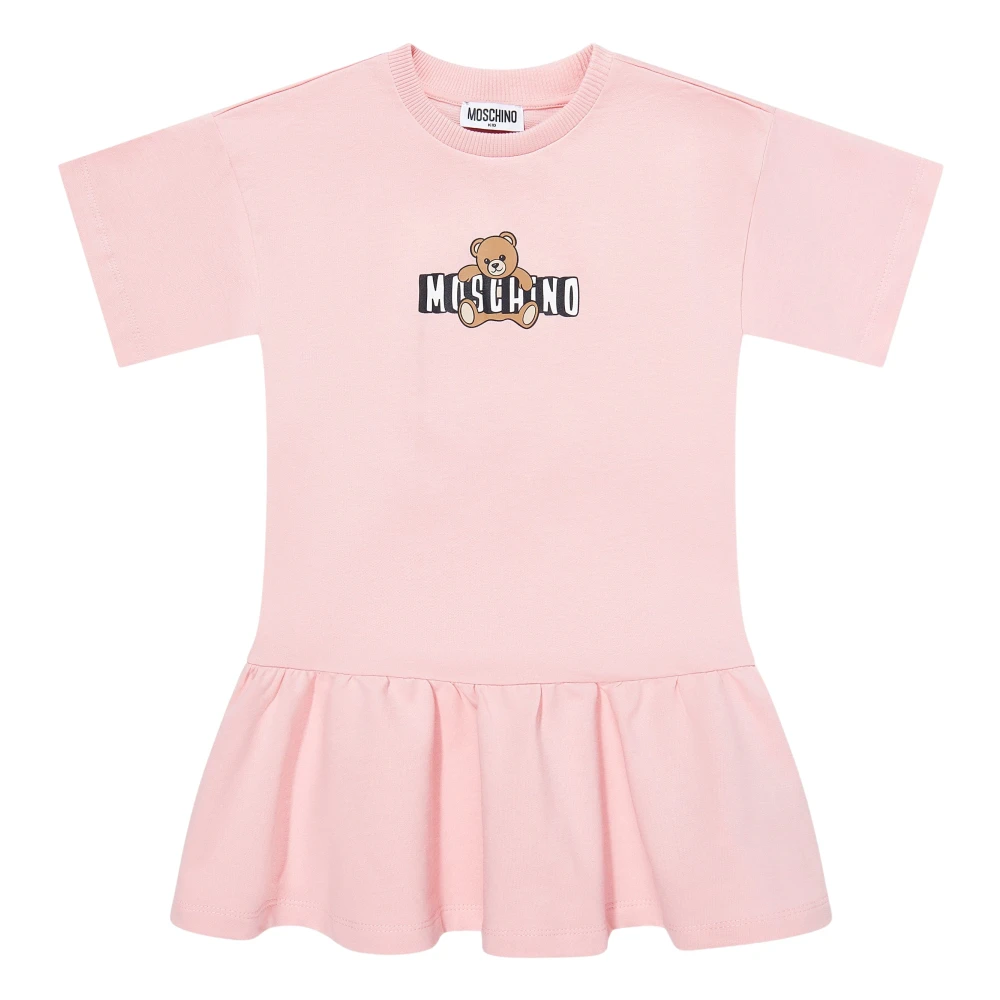 Moschino Girls Pink Dresses, 12 Y, Teddy Bear Logo Dress