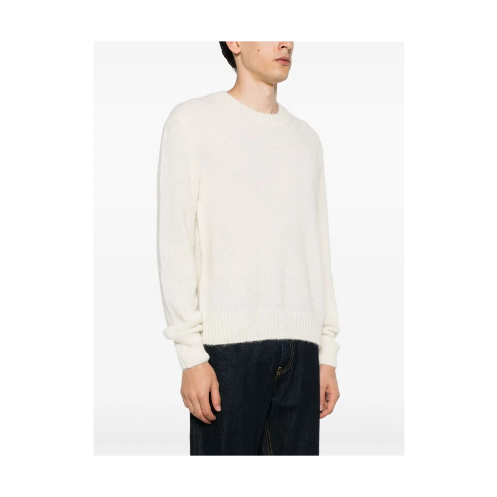 Tom Ford Alpaca Wool Crew Neck Sweater White Heren