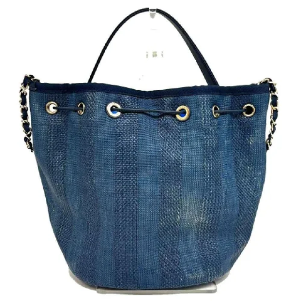 Chanel Vintage Pre-owned Raffia chanel-bags Blue Dames