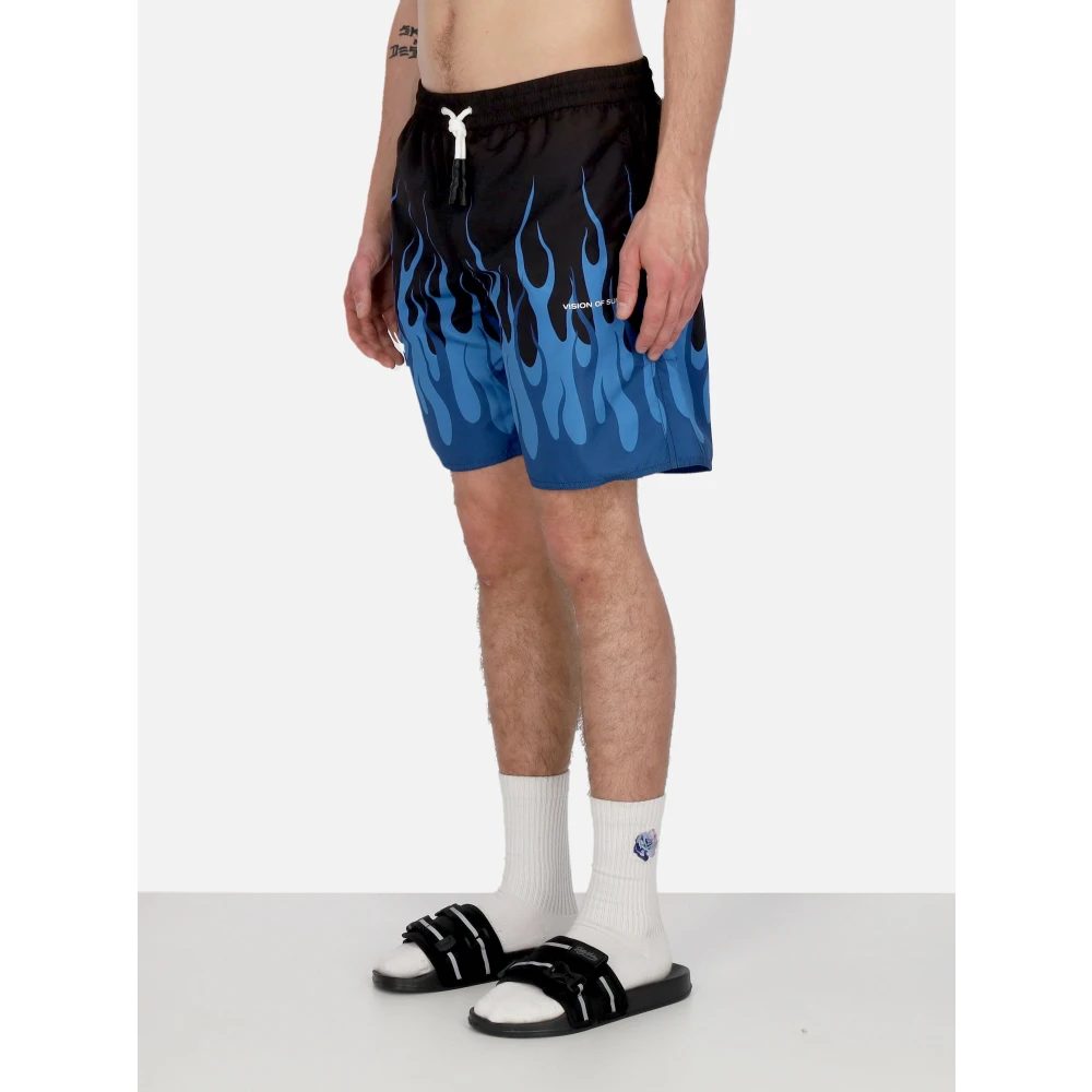 Vision OF Super Flames Zwemshorts Zwart Blauw Blue Heren