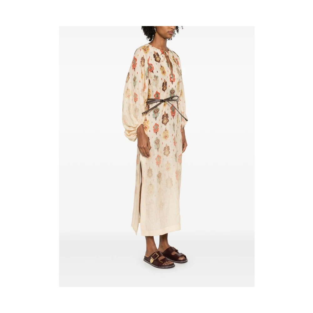Zimmermann Beige Geriemde Jurk Mode Multicolor Dames