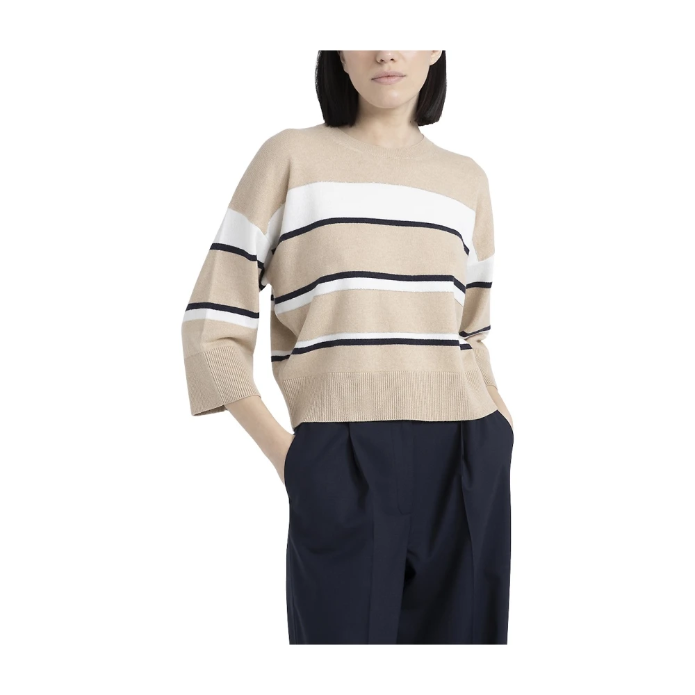 PESERICO Gestreepte wol zijde kasjmier trui Multicolor Dames