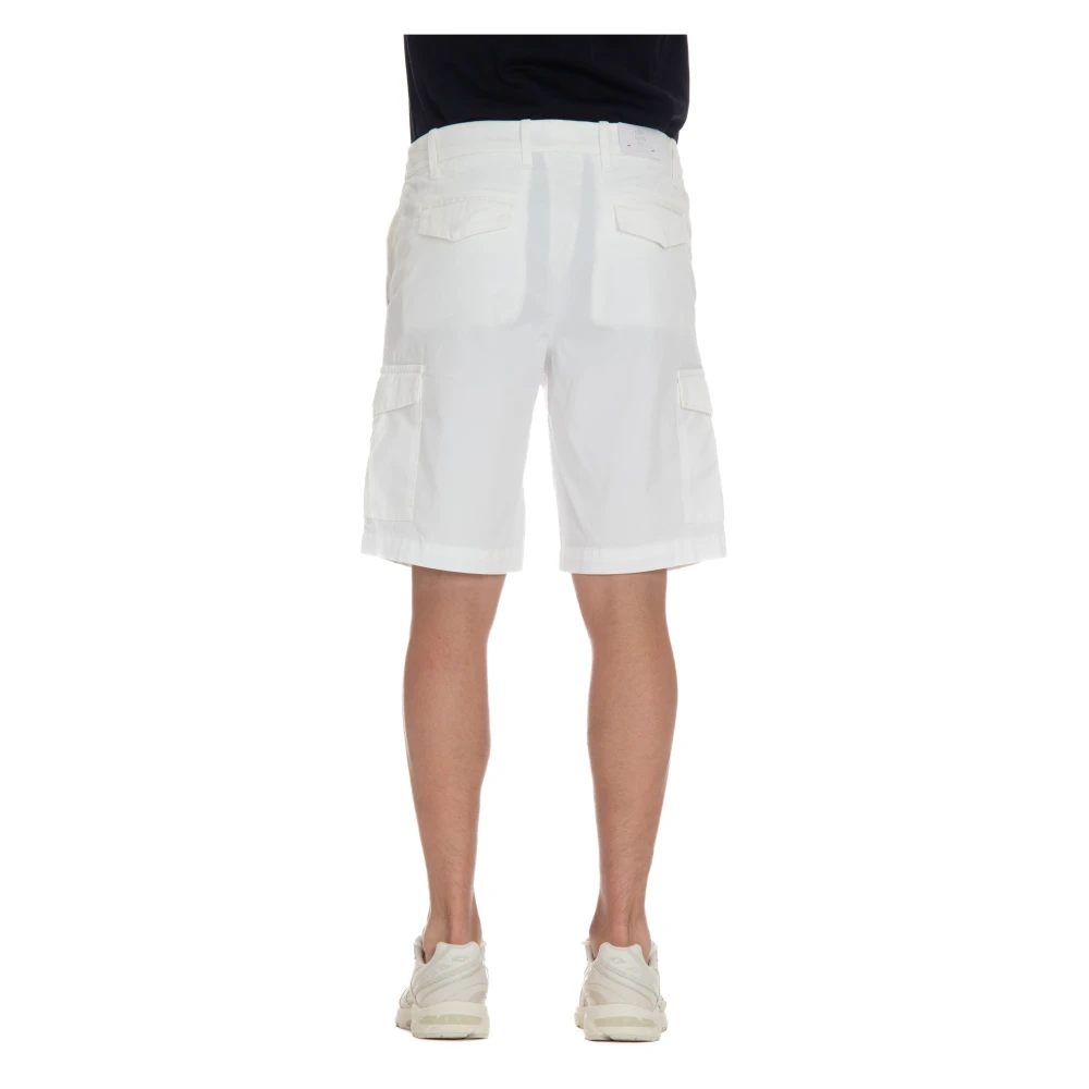 Eleventy Witte Shorts met Rits en Knoop White Heren