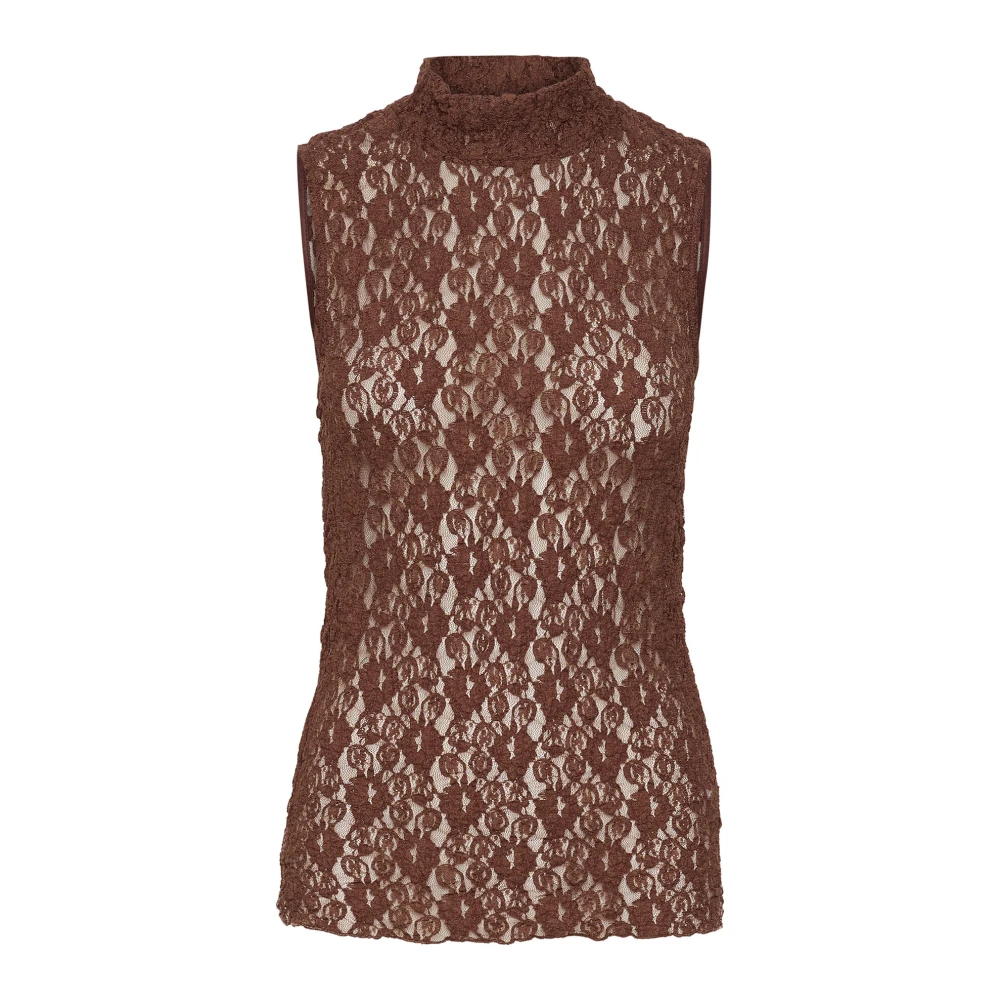 InWear Bruin Puce Kant Turtleneck Top Pink Dames