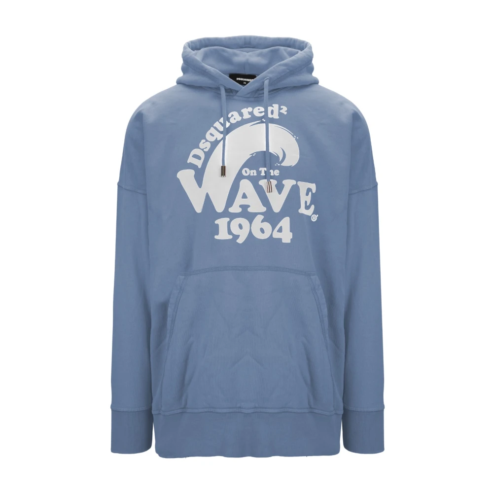 Dsquared2 Uomo Blu - Felpa Con Cappuccio Regolabile - Sweatshirts & Hoodies - Xl