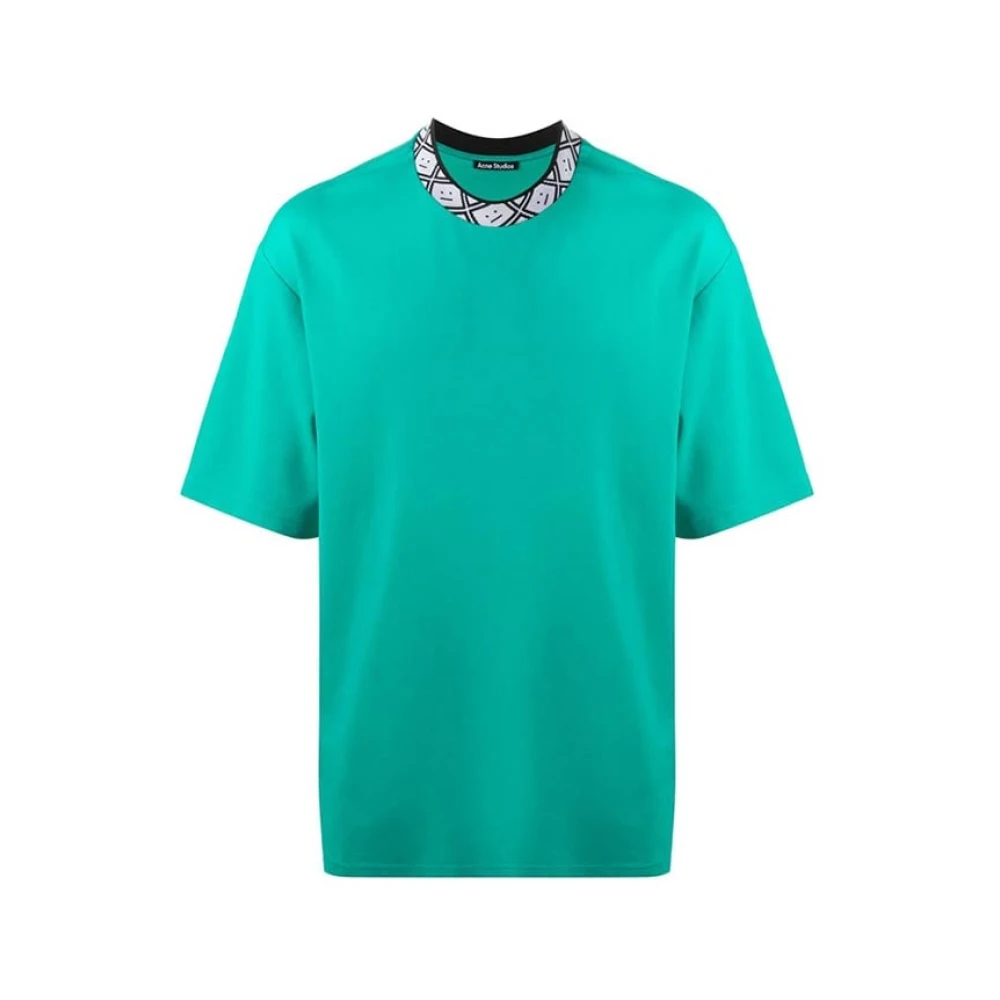 Acne Studios Face Motif Mock Neck Shirt Green Heren