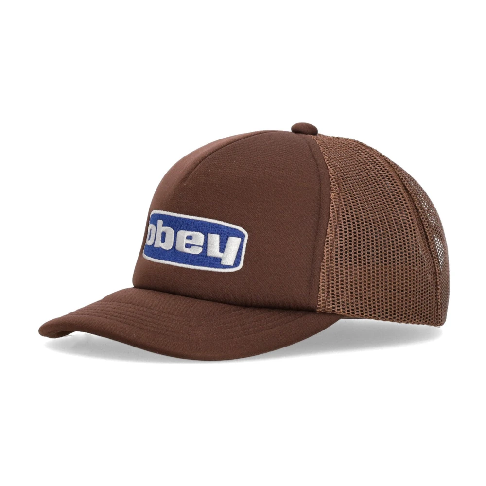 Obey Donkerbruine Curvy Trucker Hat Brown Unisex