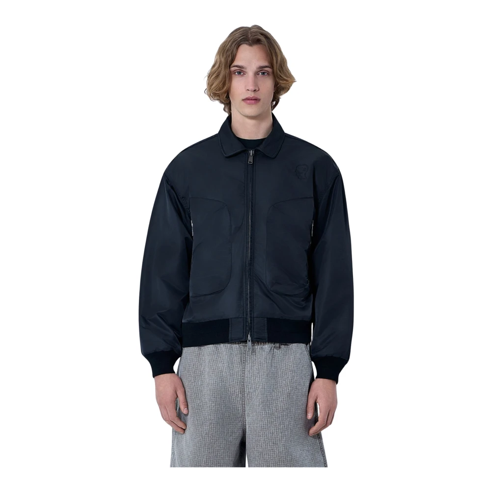 Brain Dead Black Collared Zip-Front Jacket - Male - Bomber Jackets - 2XL - Jackets