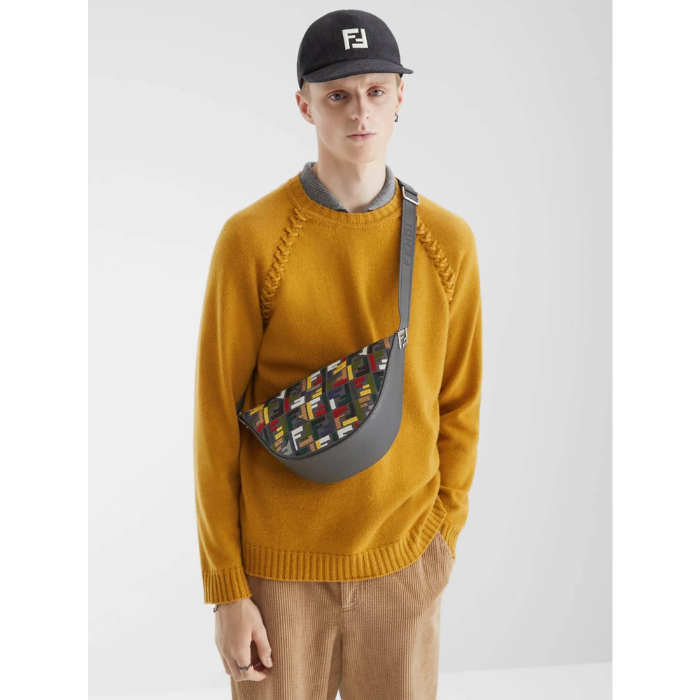Fendi Zwarte baseballpet met FF-logo Black Heren