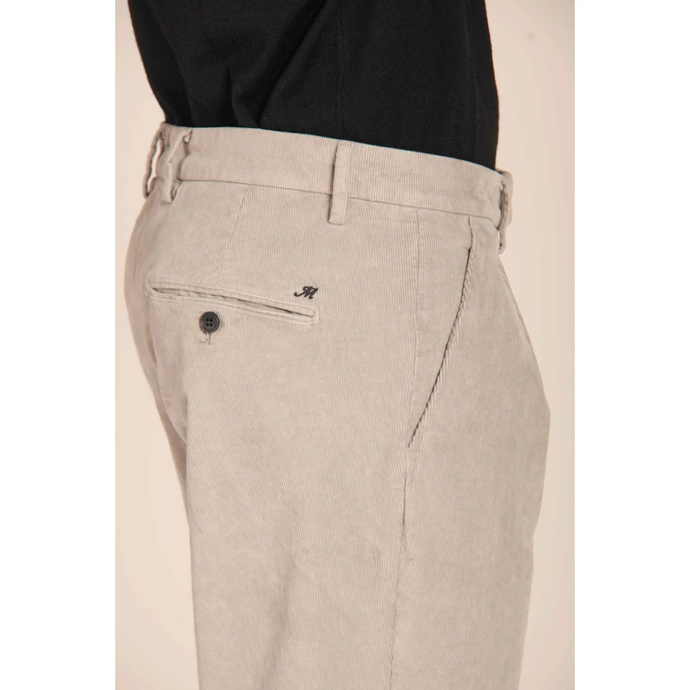Mason's Velours Gestreepte Relaxte Pasvorm Chino Broek Gray Heren
