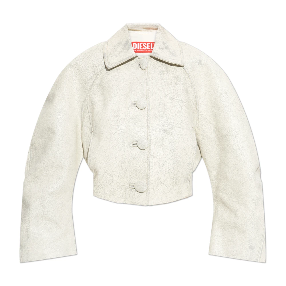 Diesel Women's White Light Jackets, S, L-Raya Jacket