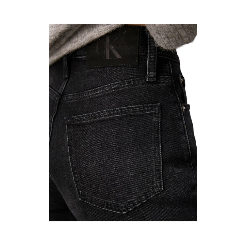 Calvin Klein Jeans Klassieke Straight Fit Denim Jeans Black Dames