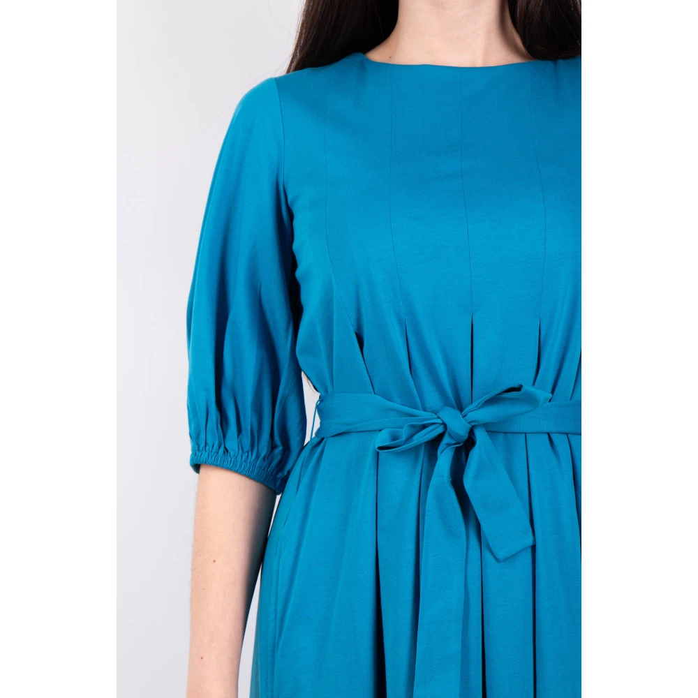 Max Mara Weekend Ocean Jersey Jurk Blue Dames