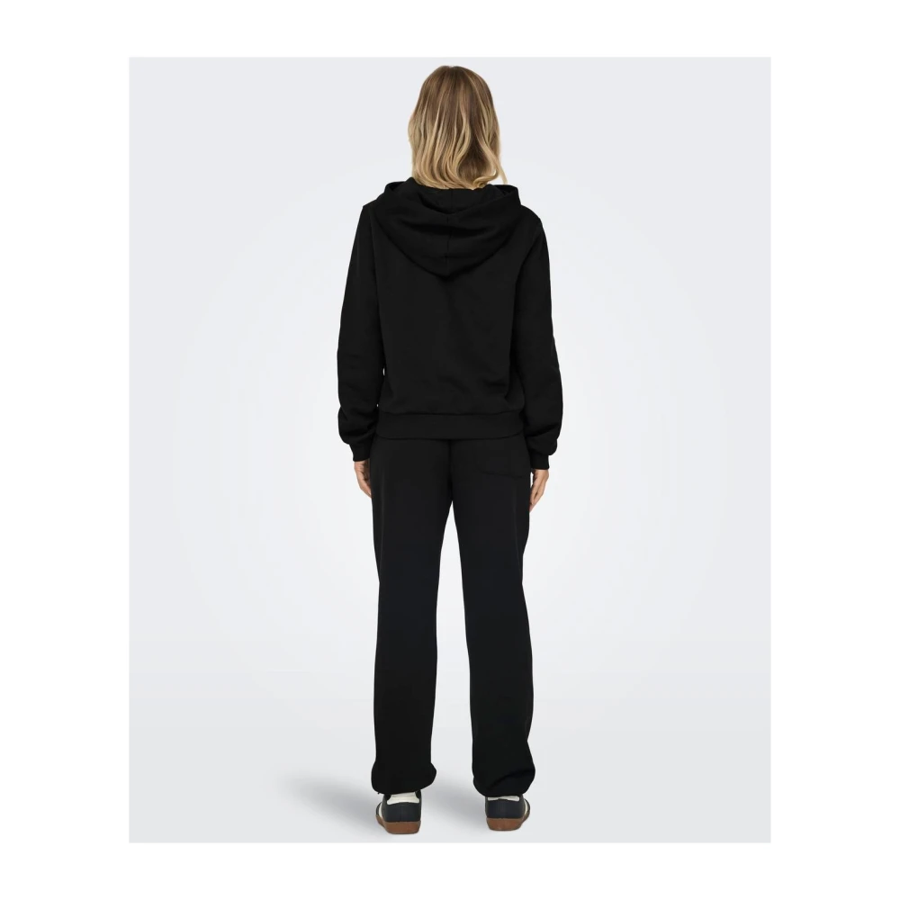 Only Hoodie met rits en lange mouwen Black Dames