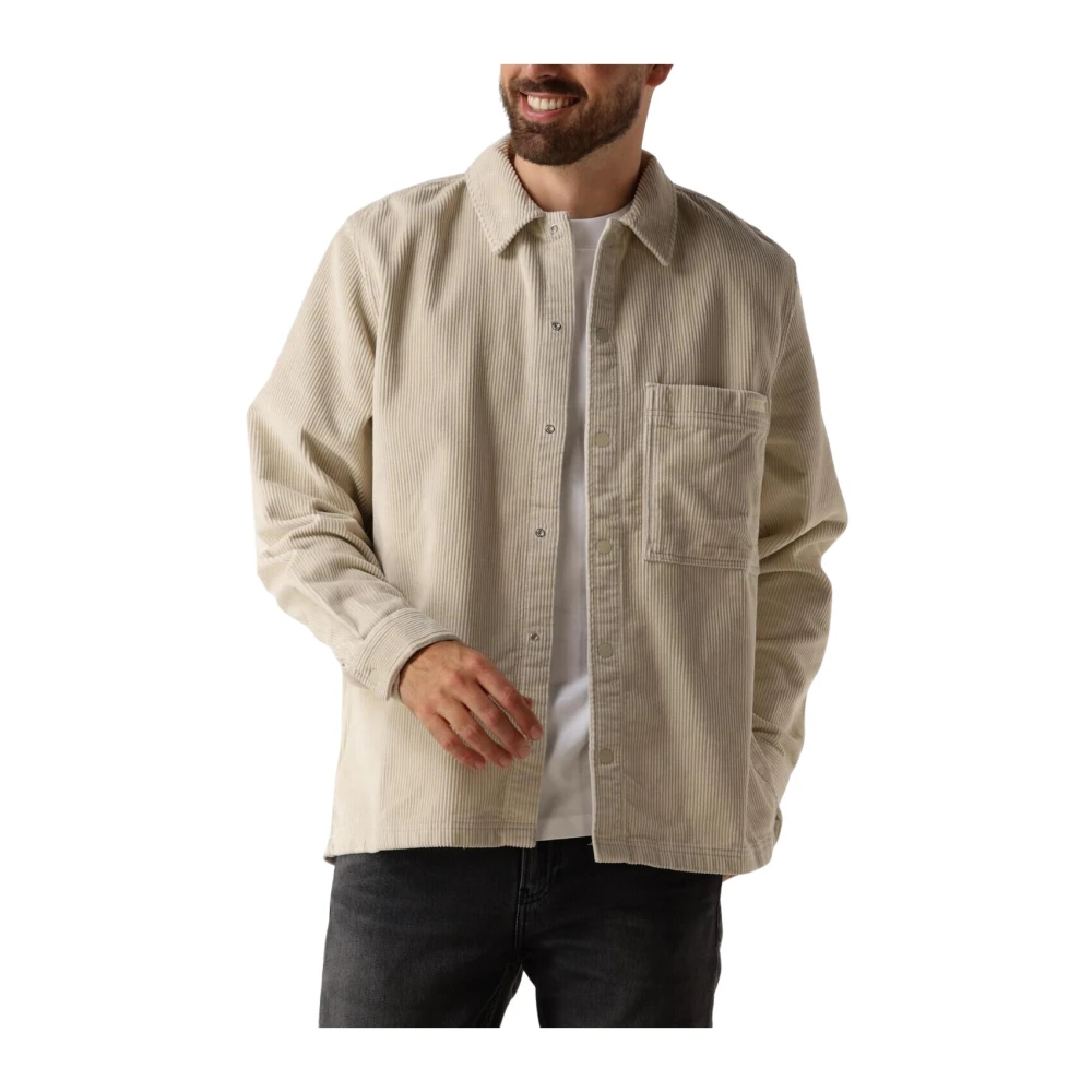 Calvin Klein Beige Corduroy Overshirt Casual Stijl Beige Heren