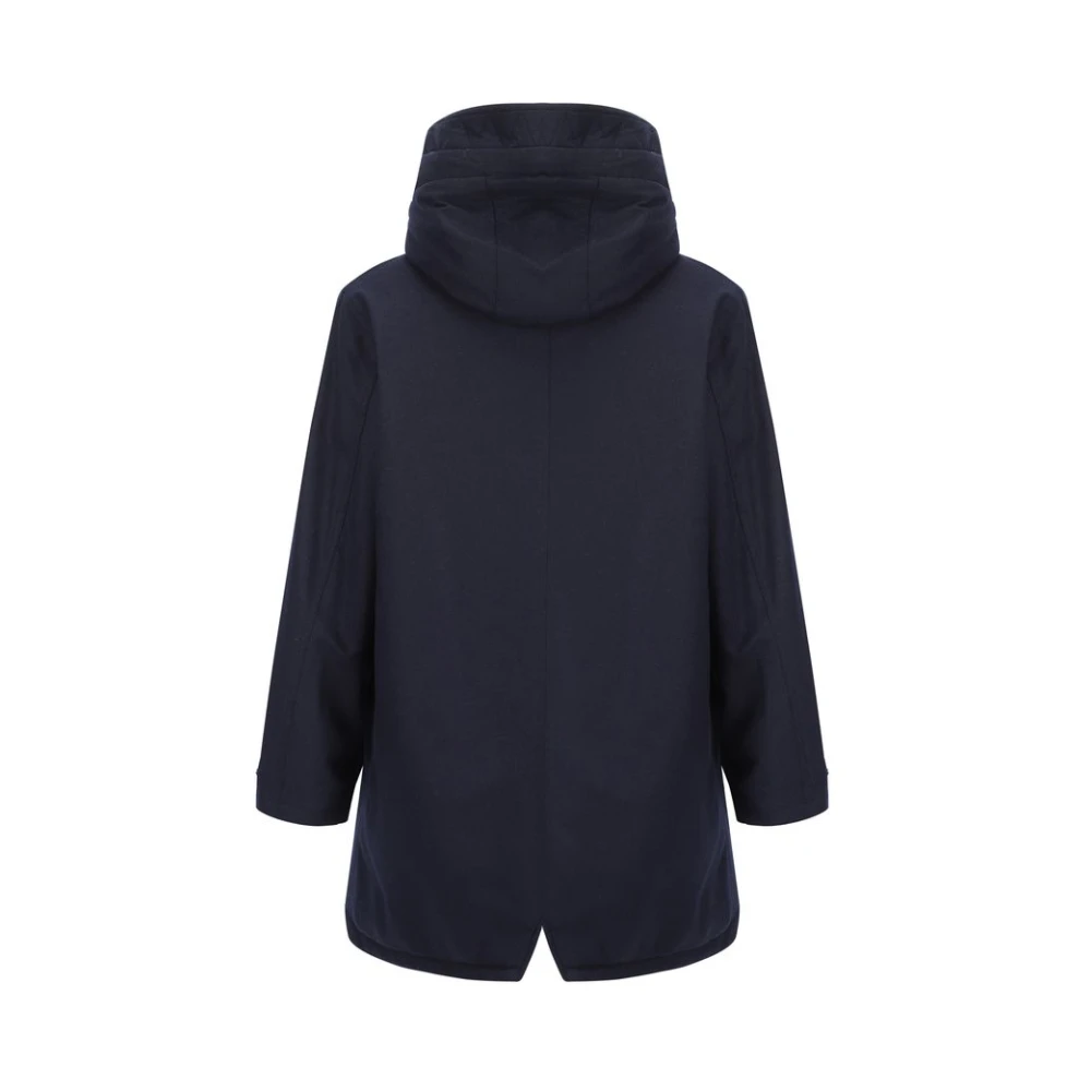 Kiton Kasjmier donsjack met capuchon Blue Heren