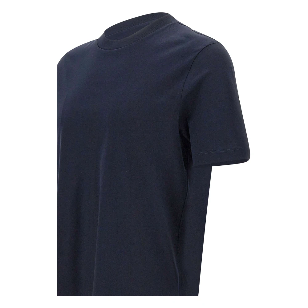 Hugo Boss Blauw Gekamd Katoenen T-shirt Ronde Hals Blue Heren