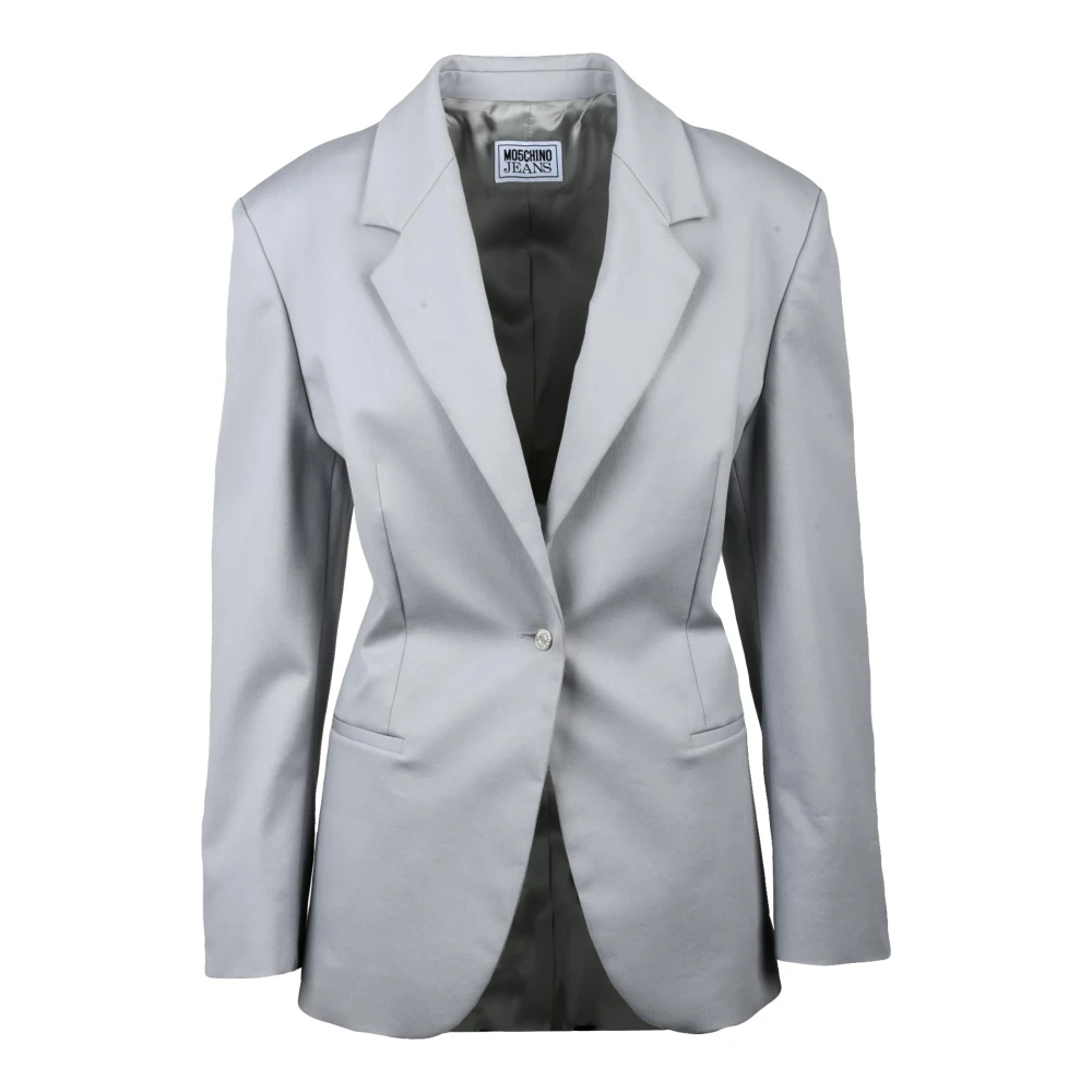Moschino Women's Gray Blazers, S, Giacca Sfiancata