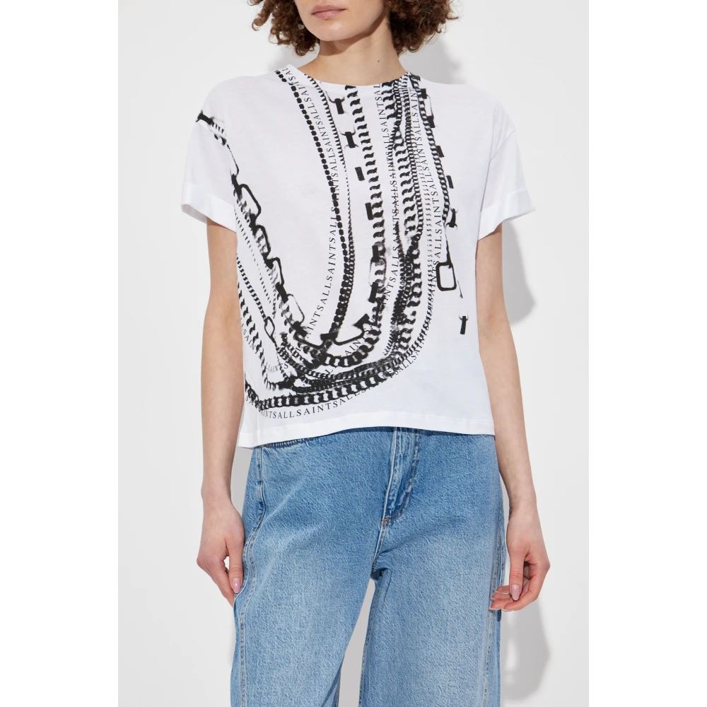 AllSaints T-shirt Metallo White Dames