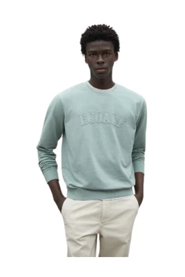 Bomulls Sweatshirt med Tryck Fram