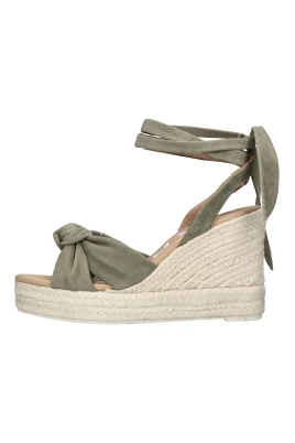 Wedges i raffia och mocka