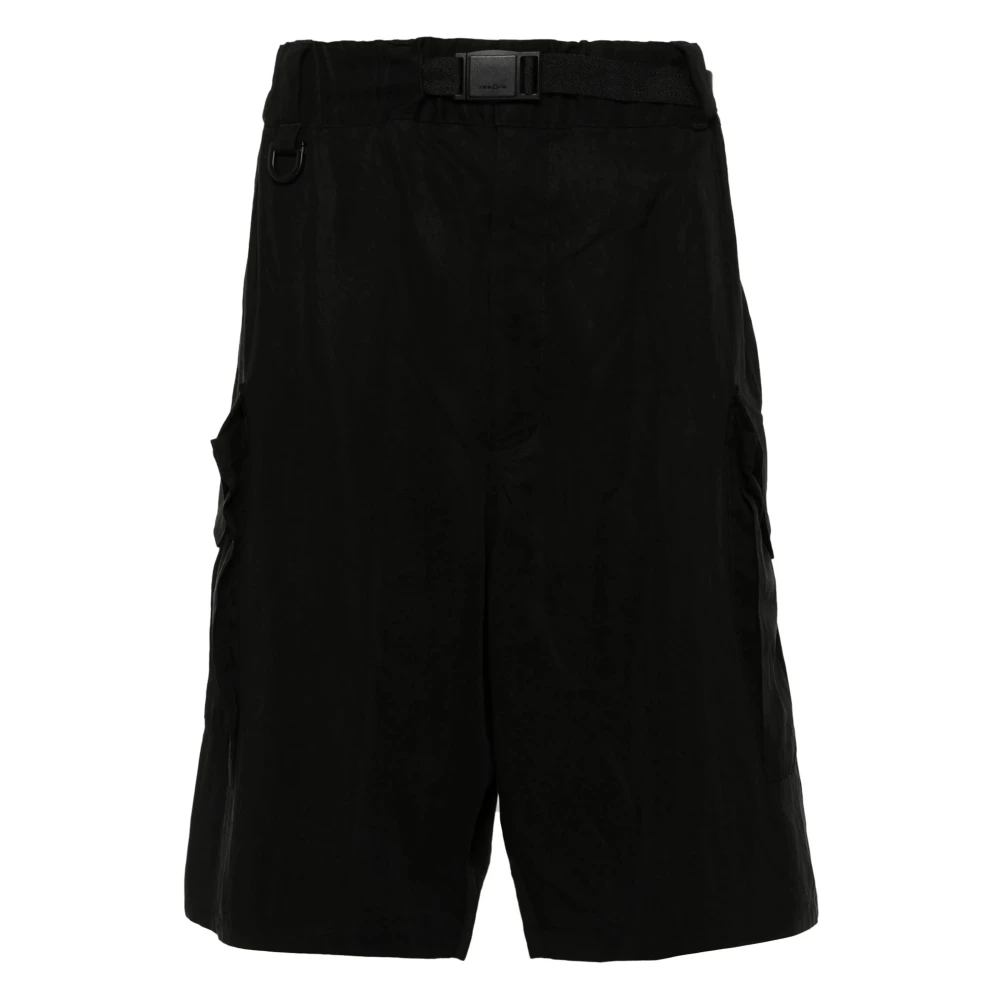 Y-3 Zwarte Twill Cuffed Shorts Black Heren