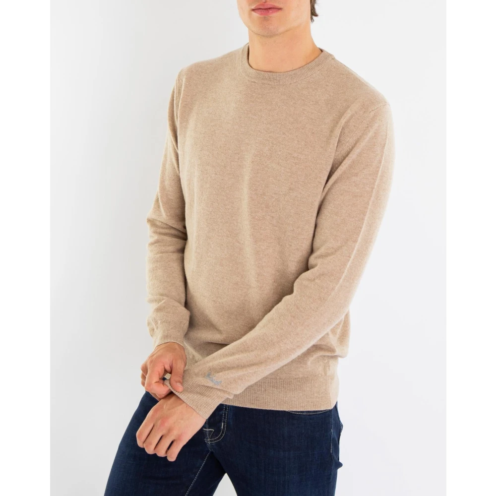 Woolrich Lamswol Crewneck Sweater Beige Heren