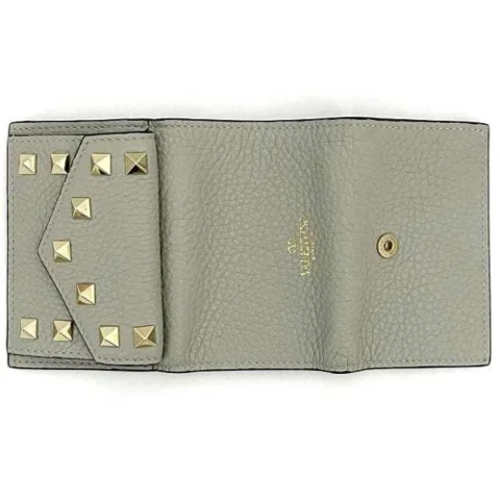 Valentino Vintage Pre-owned Leather wallets Gray Dames