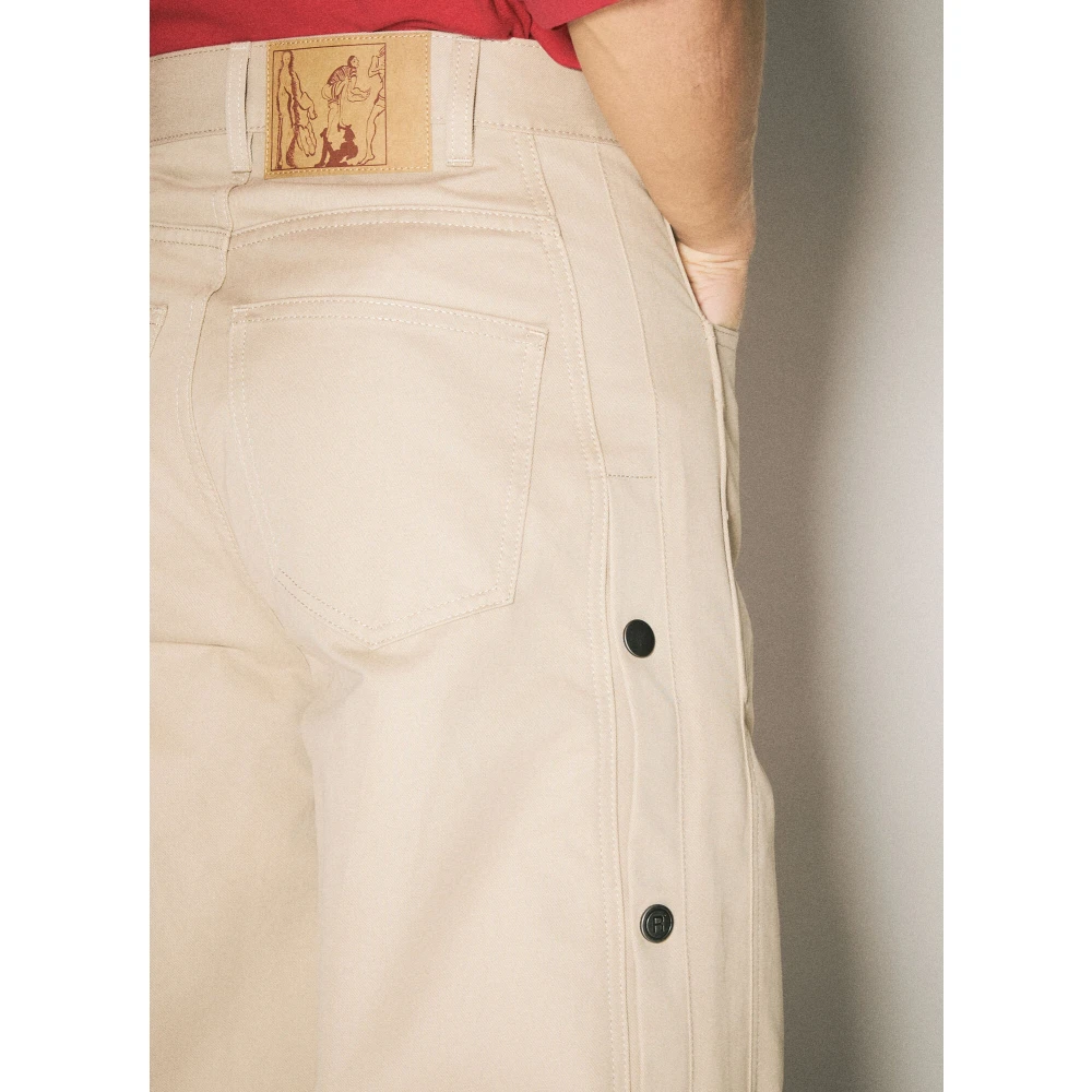 Martine Rose Snap-knoop Sportieve Chino Broek Beige Heren