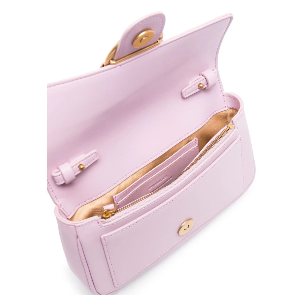 pinko Lilla Love Birds Leren Tas Purple Dames