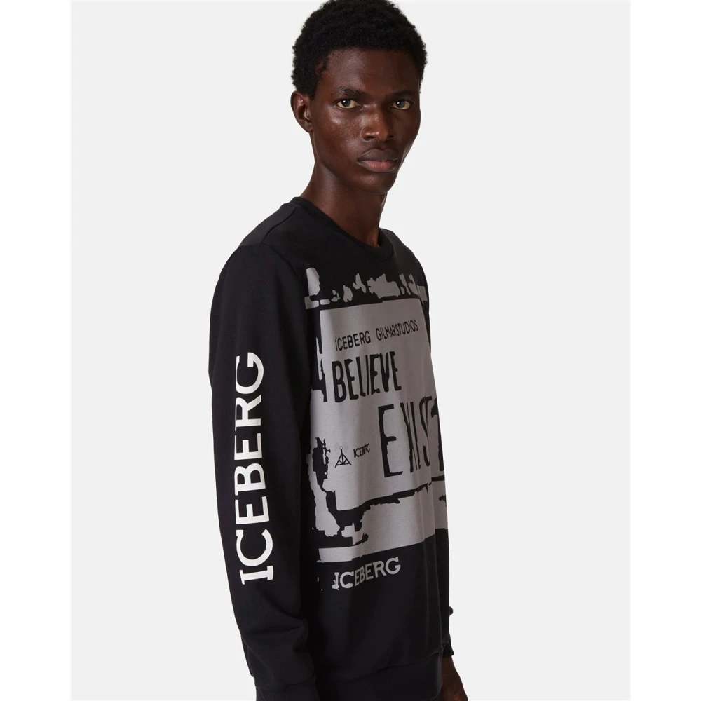 Iceberg Sweatshirt met Roma print Black Heren