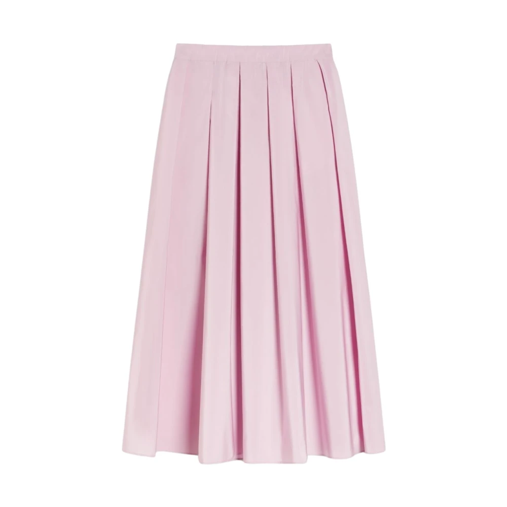 Max Mara Weekend Geplooide A-lijn rok met zakken Pink Dames