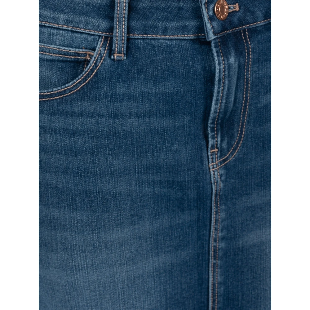 Guess Midi Rok met Stedelijke Rand Blue Dames