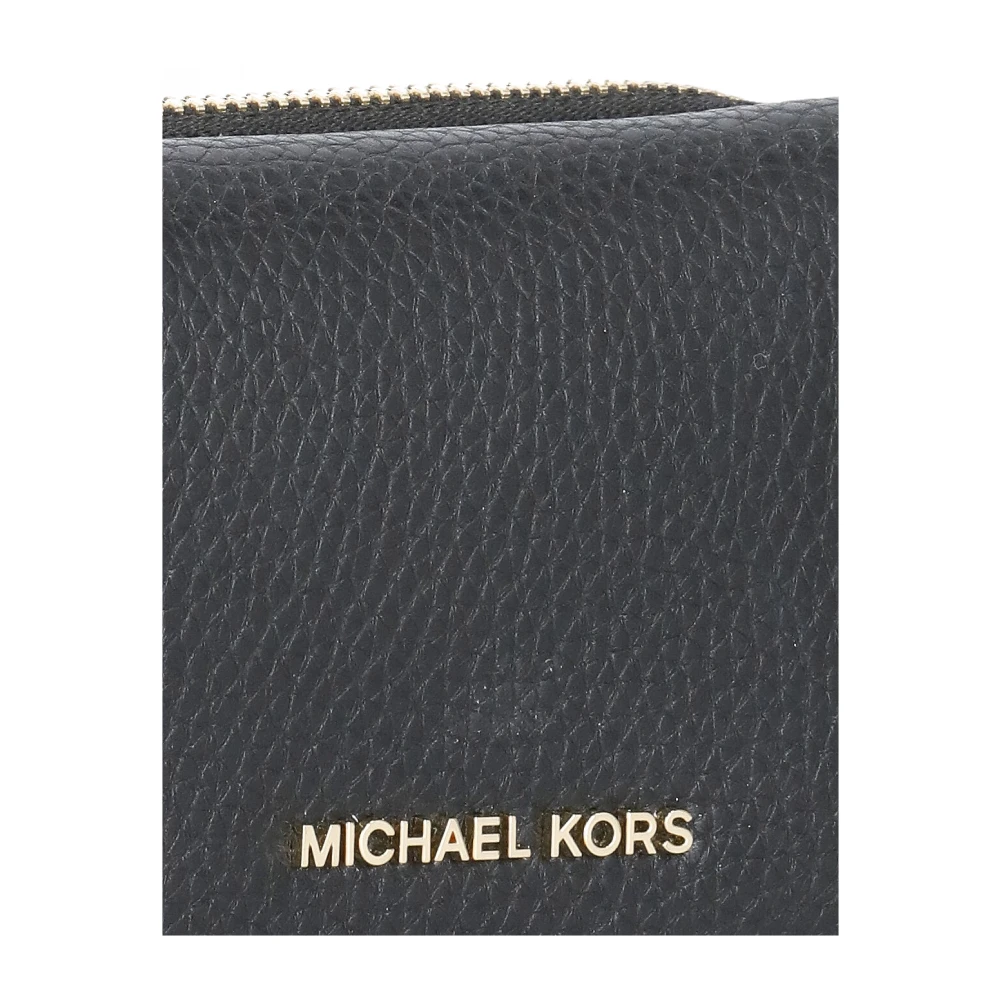 Michael Kors Zwarte Leren Damesportemonnee met Logo Black Dames