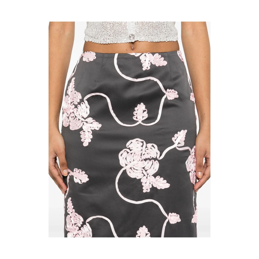 Rotate Birger Christensen Donkergrijze Ritsrok Black Dames