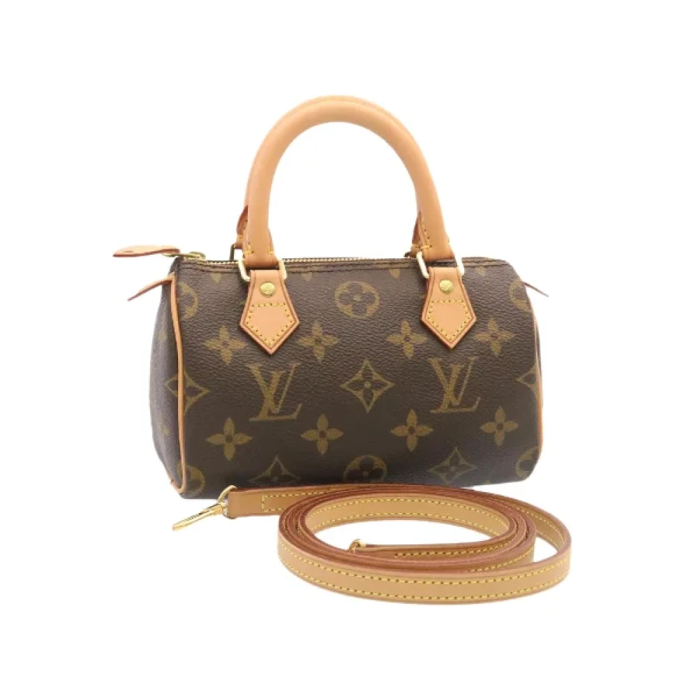 Pre-owned Brunt lerret Louis Vuitton veske