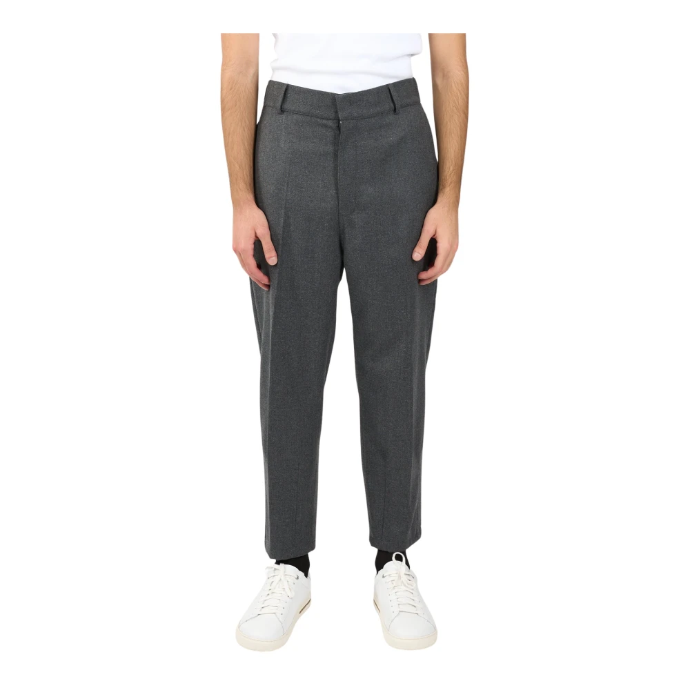 Mauro Grifoni Wollen broek met elastische taille Gray Heren