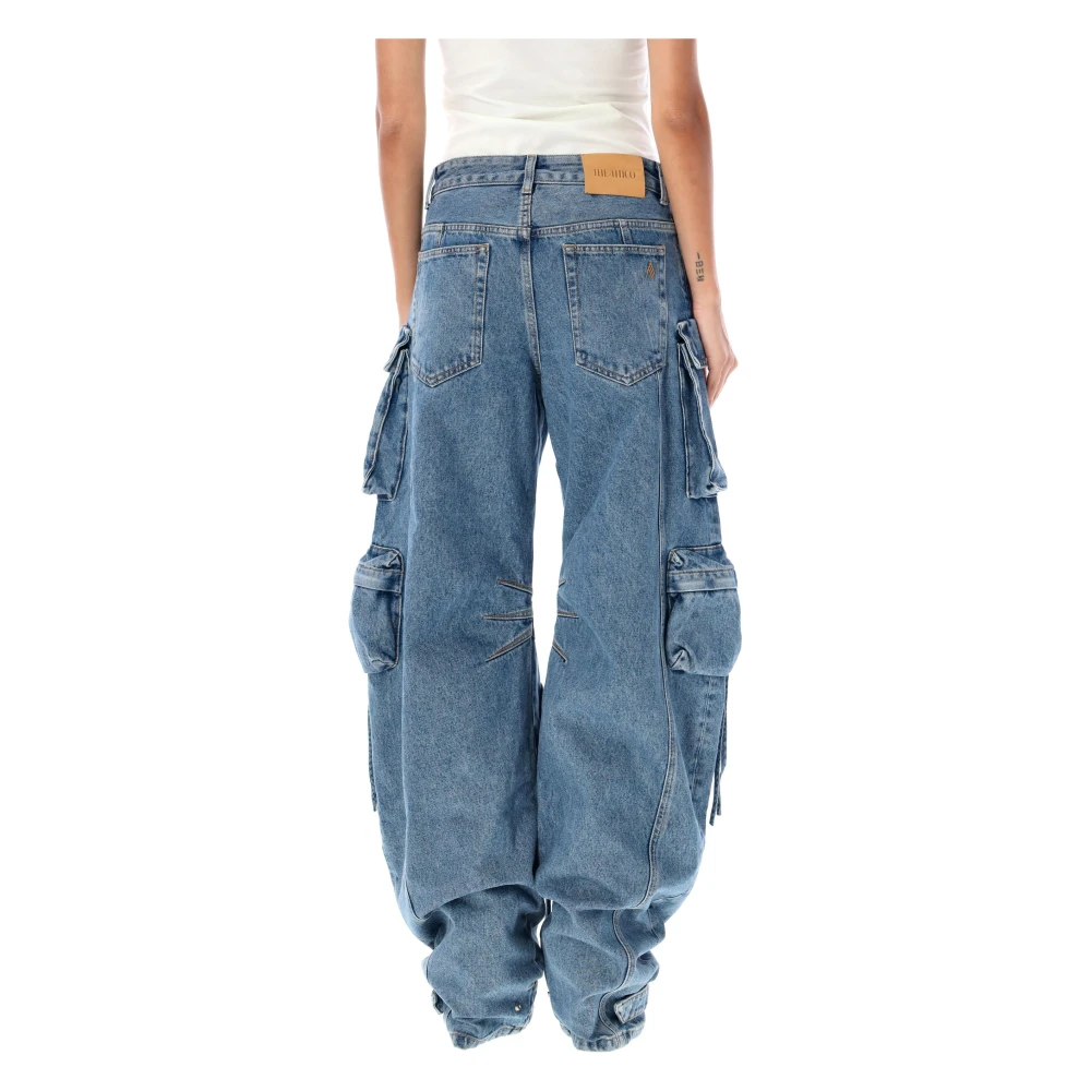 The Attico Lichtblauwe Cargo Jeans Blue Dames