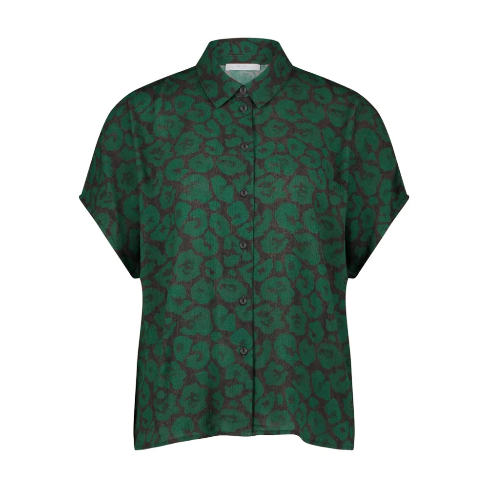 By-Bar Karly Spotted Blouse Korte Mouw Green Dames