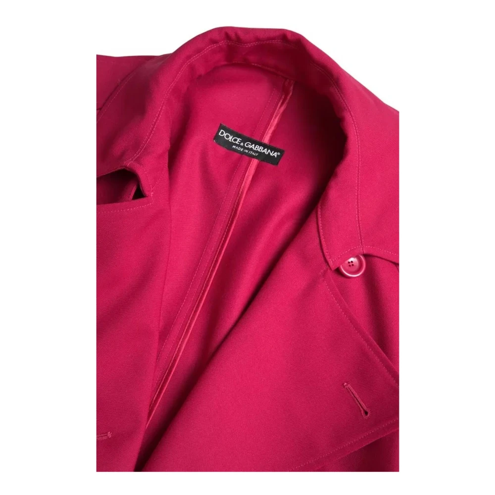 Dolce & Gabbana Donkerroze Trenchcoat Jas Pink Dames